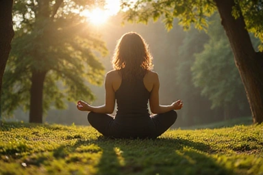 Imagen de una persona meditando en un entorno tranquilo